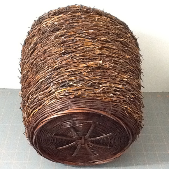 Medium Bamboo and Twig Woven Basket - Picture 3 of 4